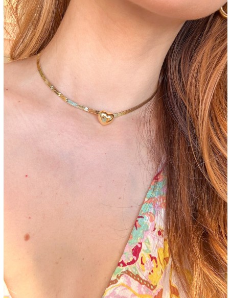 CHOCKER PIATTO CUORE BOMBATO