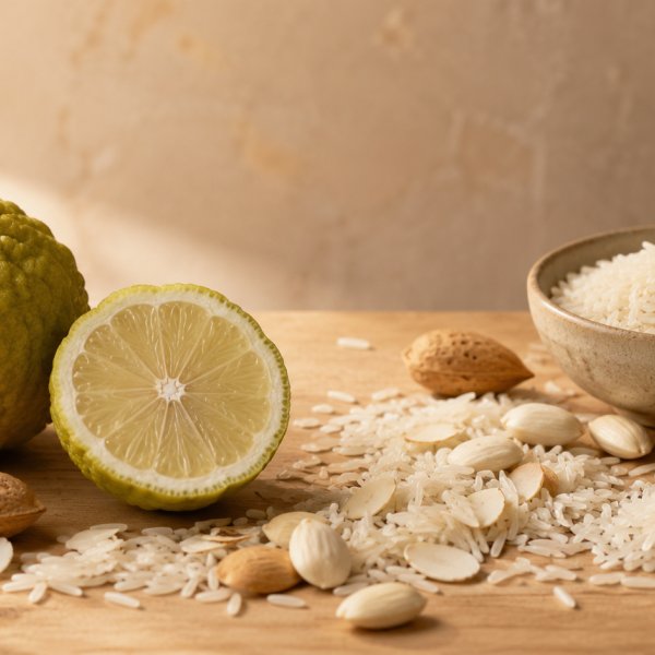 Top notes: Bergamot, Almond, Riso Basmati