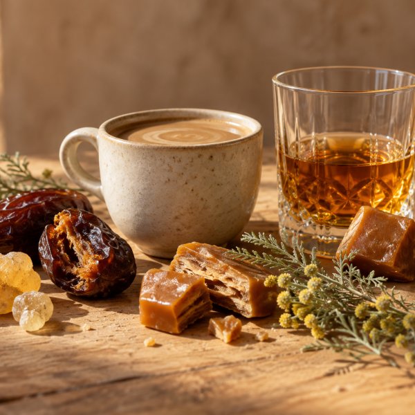 Note di testa: Crema Al Caffè, Dattero, Whisky, Elemi, Toffee, Davana