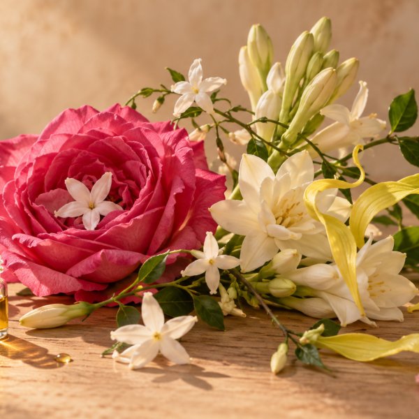 Heart notes: Rose Absolute, Jasmine, Tuberose, Ylang-Ylang