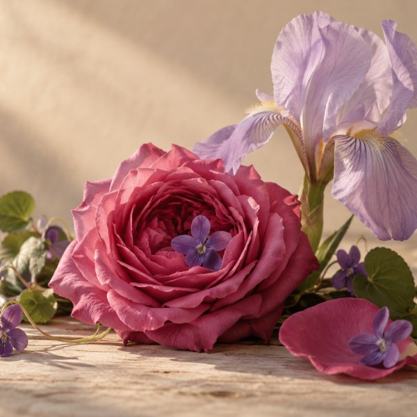 Heart notes: Iris, Rose, Violet