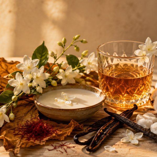 Note di cuore: Assoluta Di Vaniglia, Gelsomino, Rum, Tabacco, Zafferano, Muschi Floreali Lattonici