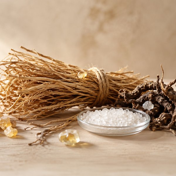 Note di fondo: Ambroxan, Vetiver, Olibano, Cypriol