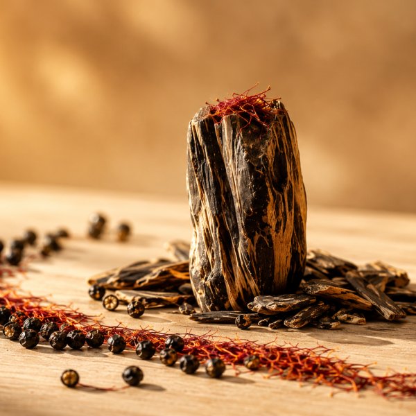 Top notes: Agarwood Oud, Black Pepper, Saffron