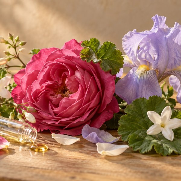Note di cuore: Essenza Di Rosa, Gelsomino, Geranio, Iris